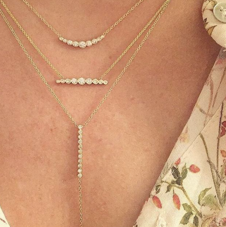 Zoe Chicco Graduated Bezel Set Diamond Necklace